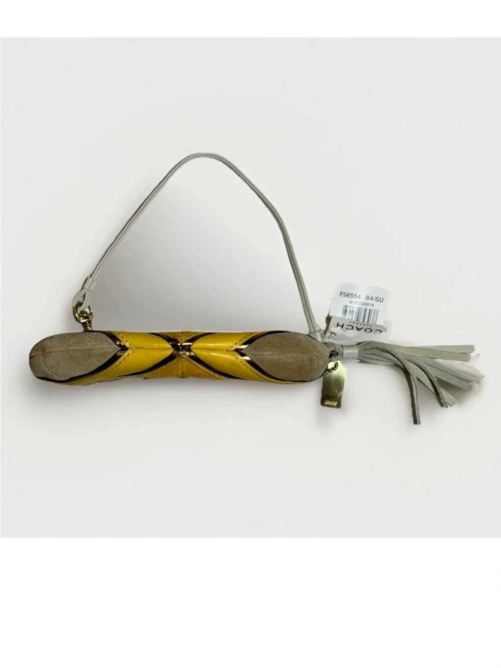 Coach Soho Wristlet, Sunflower Chevron, Brass, Leather, Suede Ltd. Ed. VINTAGE